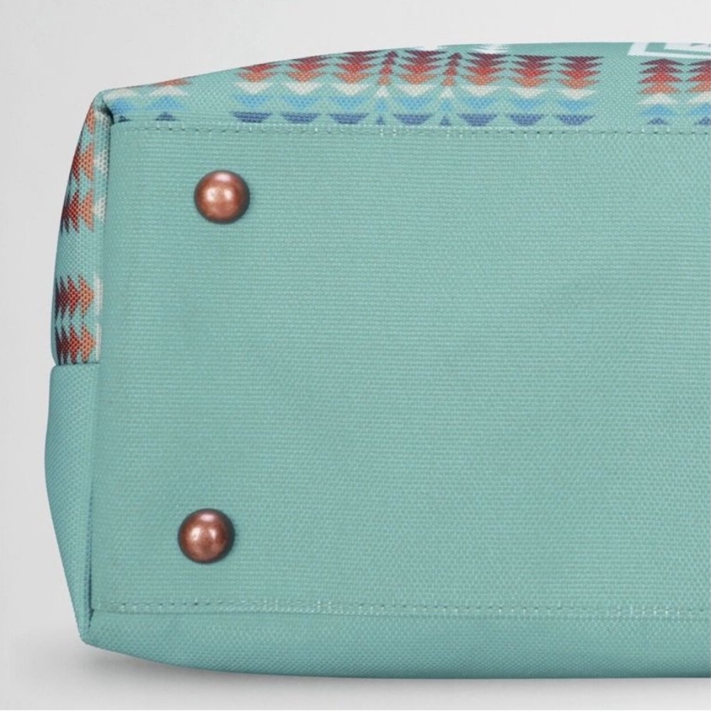 Pendleton Aqua Harding Travel Bag Tribal Boho Western Print Shopper Tote NWT - Picture 5 of 13